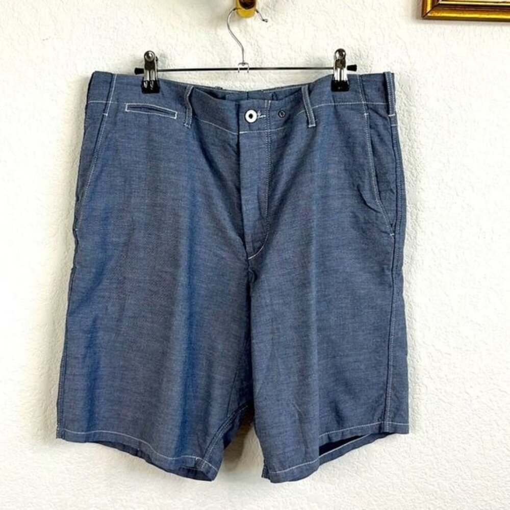 Rag & Bone Chambray Flat Front Twill Shorts - image 1
